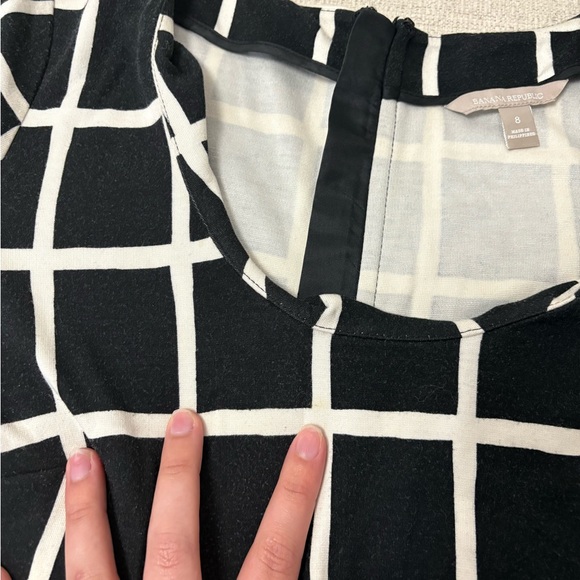 Banana Republic Black and White Checkered Mini Dress - Picture 6 of 8